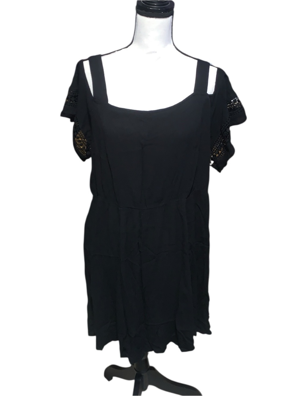 City Chic Black Sweet Frills Sleeveless Casual Dress